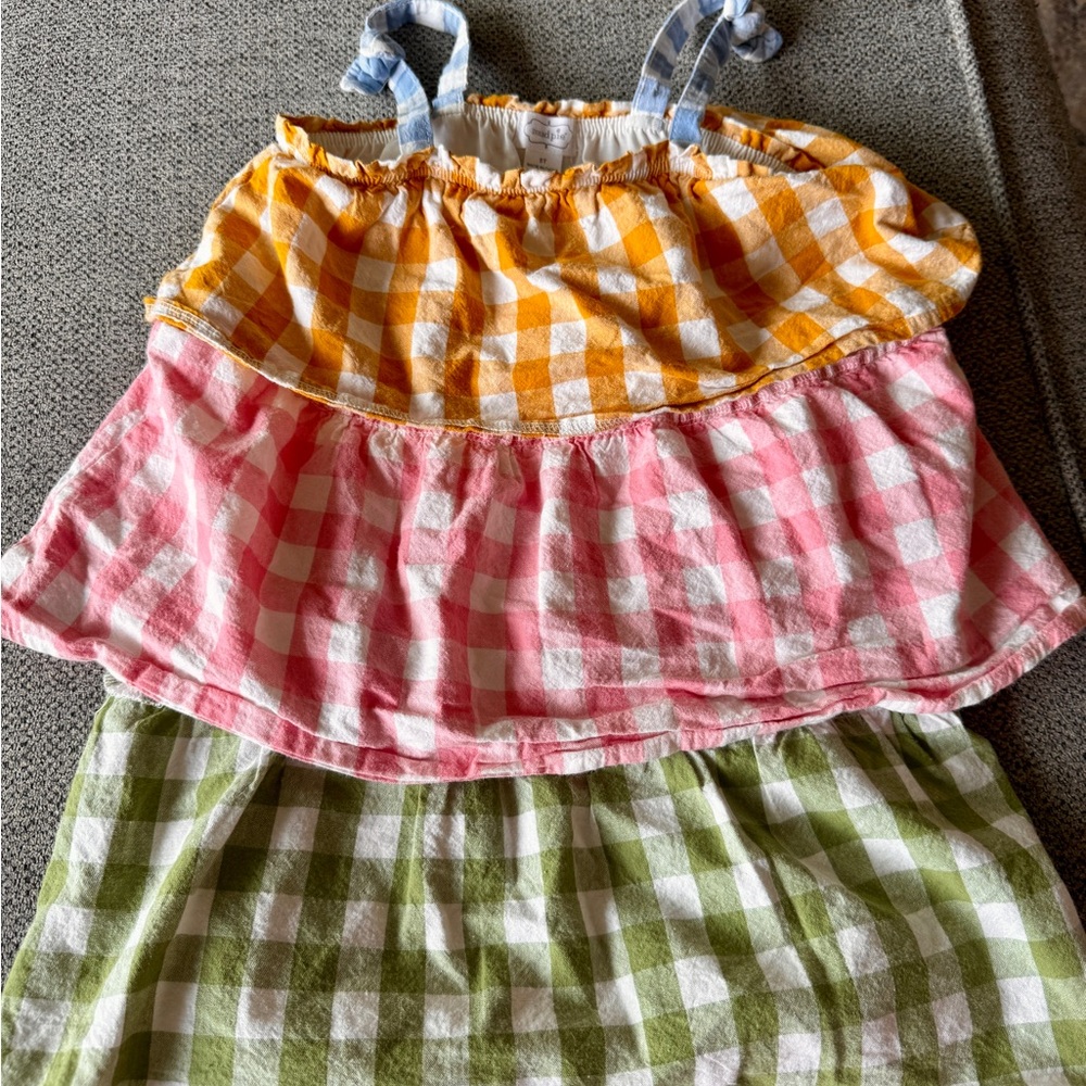 Colorful Gingham Tiered Top